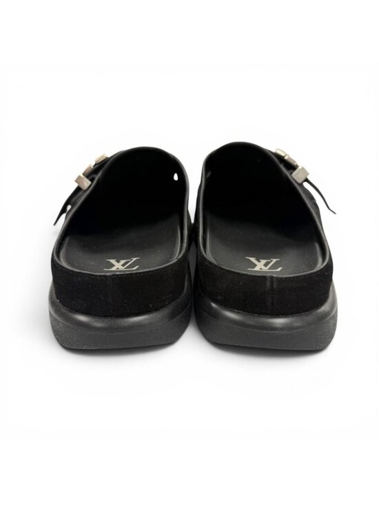 Louis Vuitton Suede Leather Noir LV Easy Sandals 7